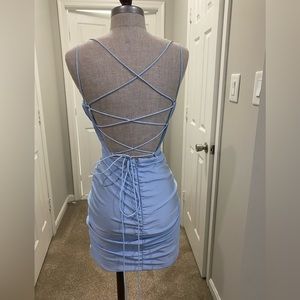 Baby Blue Size 2 Ruched Mini Dress